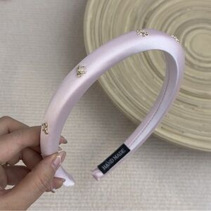 Pink and Black Gold Bow Headband